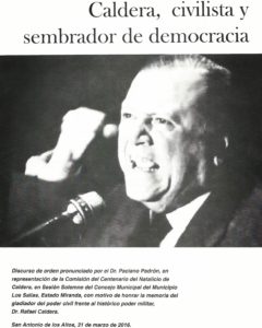 Caldera, civilista y sembrador de democracia (Paciano Padrón).