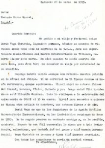 1955. Marzo, 26. Carta a Horacio Moros Ghersi.