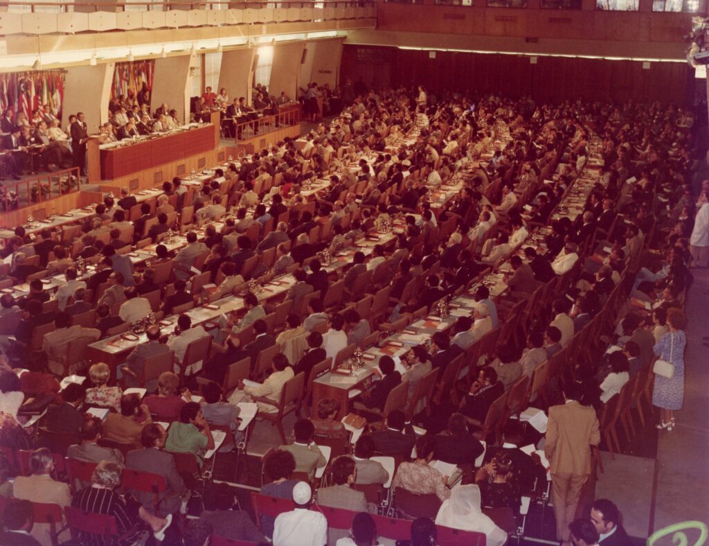 Conferencia mundial sobre Reforma Agraria y Desarrollo Rural, en Roma, Italia, el 12 de julio de 1979.