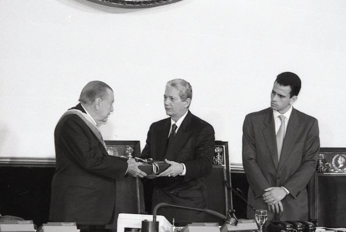 Rafael Caldera, Luis Alfonso Dávila y Henrique Capriles Radonski
