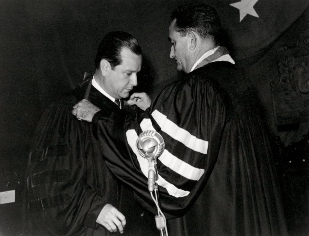 Rafael Caldera en la Universidad del Zulia, 1958. 