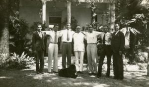 1936. Quinta Campoamor, Los Chorros, entre otros Tomás Liscano, Rafael Alberto Rodríguez Navarro y Pedro José Lara Peña.