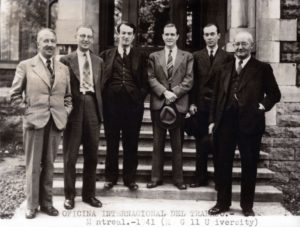 1941. Reunión de la Oficina Internacional del Trabajo (OIT), en la Universidad Mc Gill, Canadá.