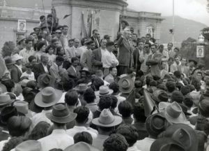 1958. Campaña electoral. Plaza Bolívar de Mérida.