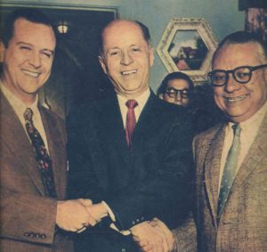 1958. Enero, 23. Rafael Caldera, Jóvito Villalba y Rómulo Betancourt en Nueva York.