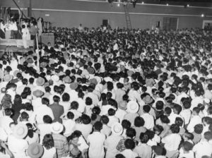 1958. Mitin en El Tigre, Anzoátegui, en la campaña electoral presidencial.