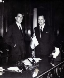 1964. Noviembre, 3. Rafael Caldera en la toma de posesión del nuevo presidente chileno, Eduardo Frei Montalva.