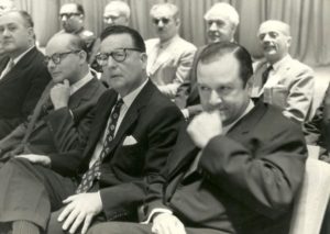 1960. Abril, 22, Rafael Caldera, Salvador Allende y Carlos Lleras Restrepo, en el Congreso Inter Americano pro Democracia y Libertad en Maracay, Aragua.
