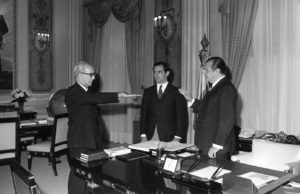 1969. Octubre, 28. Juramentación del ex presidente Edgar Sanabria como Comisionado especial del Presidente.
