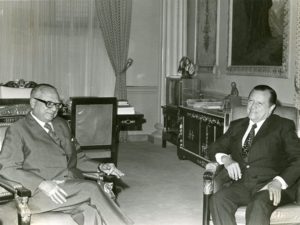 1970. Septiembre, 1. Encuentro con el ex presidente Rómulo Betancourt en Miraflores.