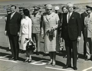 1971. Marzo, 22. Bienvenida al presidente de Alemania, Gustav Heinemann y señora, en el aeropuerto de Maiquetía.