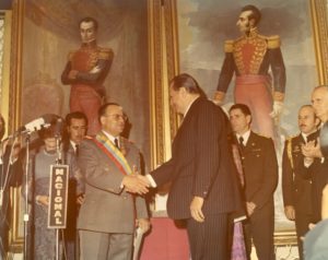 1973. Febrero, 6. Con el presidente Guillermo Rodríguez Lara en Quito, Ecuador