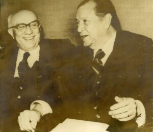 1977. Junio, 4. Encuentro con Amintore Fanfani, expremier italiano, para entonces presidente del Senado de Italia.