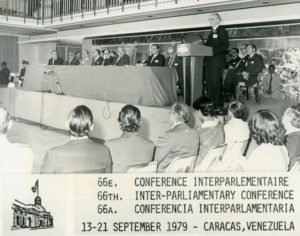 1979. Septiembre, 13. 66 Conferencia de la Unión Interparlamentaria Mundial, en Caracas.