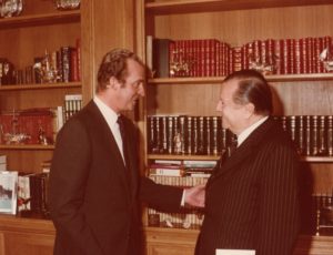 1980. Abril, 22. Encuentro con el Rey Juan Carlos I en el Palacio de la Zarcuela, Madrid.