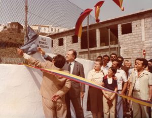 1980. Agosto. Inauguración de la calle República de Venezuela, en la Isla del Hierro, Canarias.