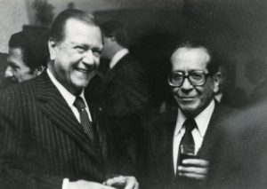 1980. Marzo, 1. Encuentro con el expresidente de Bolivia, Hernán Siles Zuazo, en La Paz.