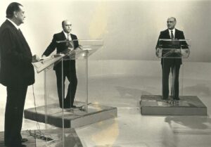 1983. Mayo, 10. Debate televisivo con Jaime Lusinchi. Moderador Félix Cardona Moreno.