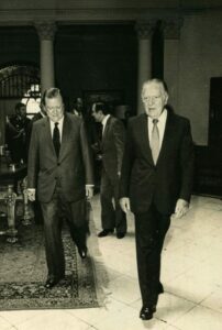 1984. Abril, 24. Con el presidente Fernando Belaúnde Terry en Lima, Perú.