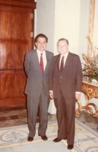 1985. Enero. Encuentro con el Gobernador de Puerto Rico, Rafael Hernández Colón.