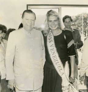 1987. Con Miss Venezuela, Inés María Calero