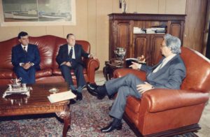1993. Septiembre, 1. Visita al presidente Itamar Franco, en compañía del embajador Sebastián Alegrett, en Brasilia.