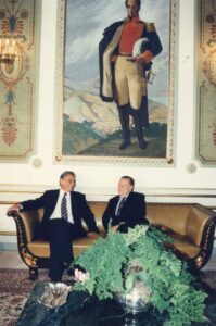 1995. Julio, 4. Visita oficial del presidente del Brasil, Fernando Henrique Cardoso. Encuentro en Miraflores.