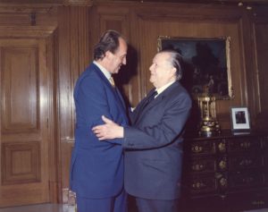 1996. Septiembre, 24. Encuentro con su Majestad el Rey Juan Carlos I en el Palacio de la Zarzuela, Madrid, España.