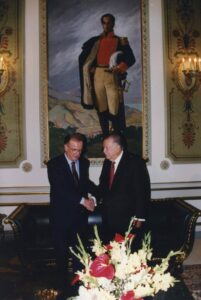 1997. Noviembre, 10. Visita oficial del presidente de Portugal, Jorge Sampaio. Encuentro en el Palacio de Miraflores.