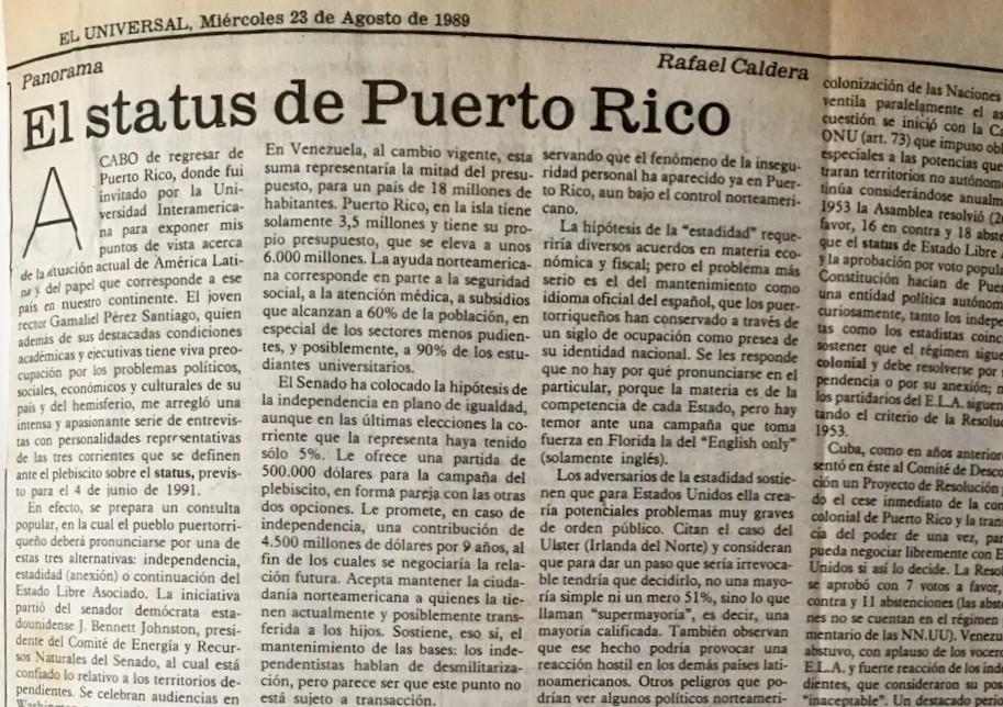 El status de Puerto Rico