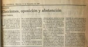 Rafael Caldera - 1989. Diciembre, 13. Elecciones, oposición y abstención
