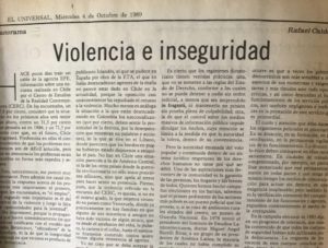 Rafael Caldera - 1989. Octubre, 4. Violencia e inseguridad