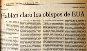 Rafael Caldera - 1990. Febrero, 14.. Hablan claro los obispos de EUA