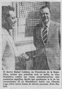 1977. Mayo, 17. Entrevista Olmedo Lugo para El Universal.