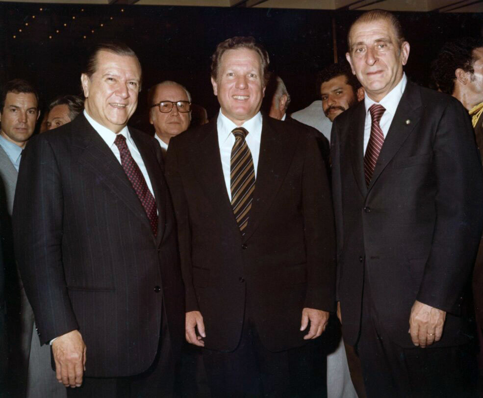 1979. Marzo, 11. Encuentro con el presidente de Costa Rica, Rodrigo Carazo, y Eduardo Frei Montalva, expresidente de Chile.