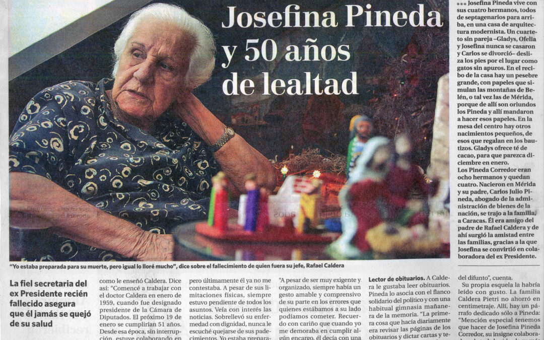 2010. Enero, 10. Josefina Pineda y 50 años de lealtad