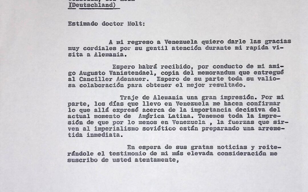 1962. Marzo, 9. Memorándum para cooperación de la Democracia Cristiana alemana con la América Latina