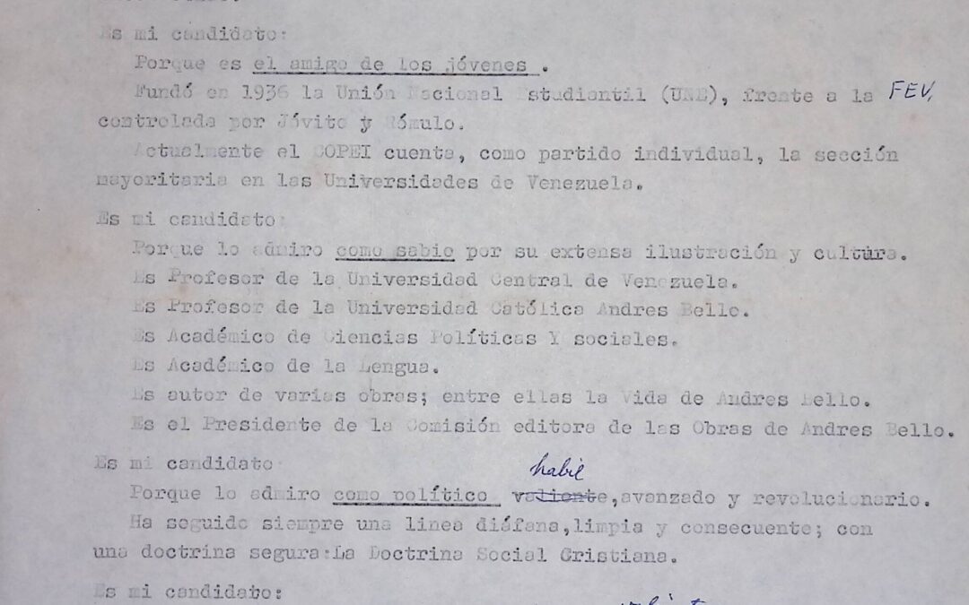 1968. Noviembre. Nota de Manuel Aguirre Elorriaga, S.J.