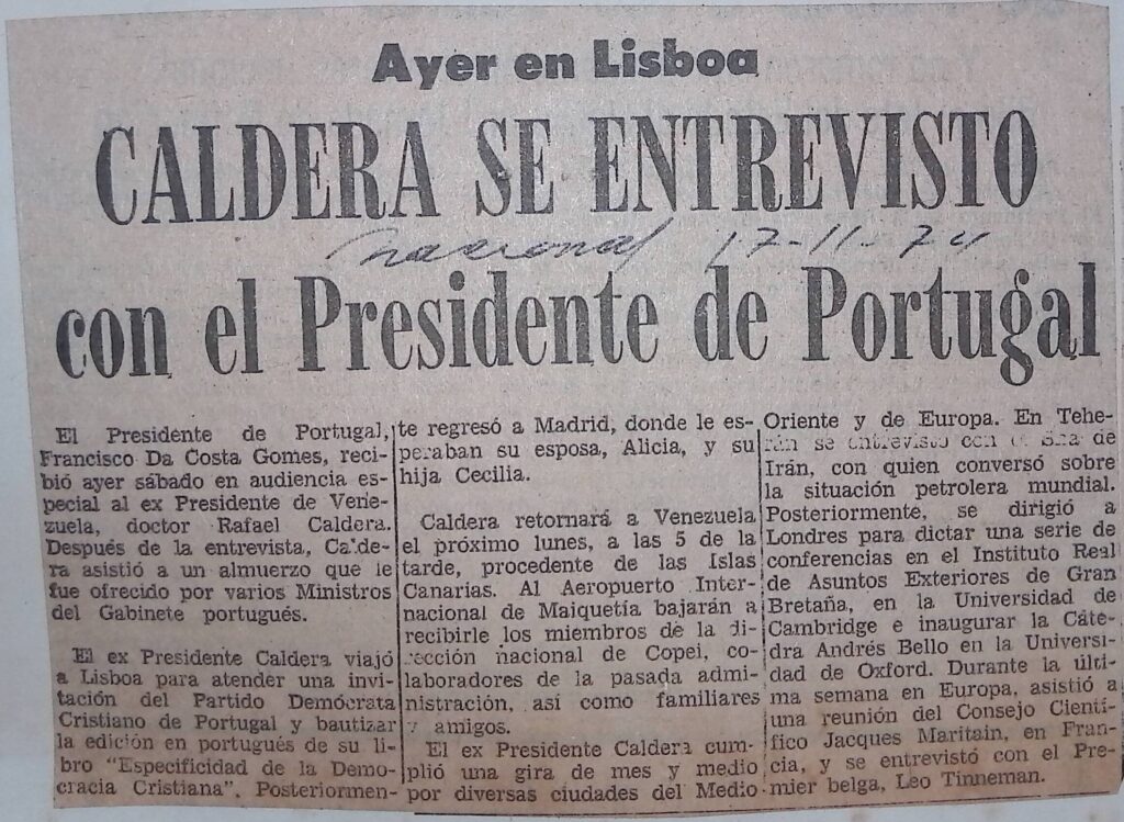 El Nacional, 17 de noviembre de 1974.