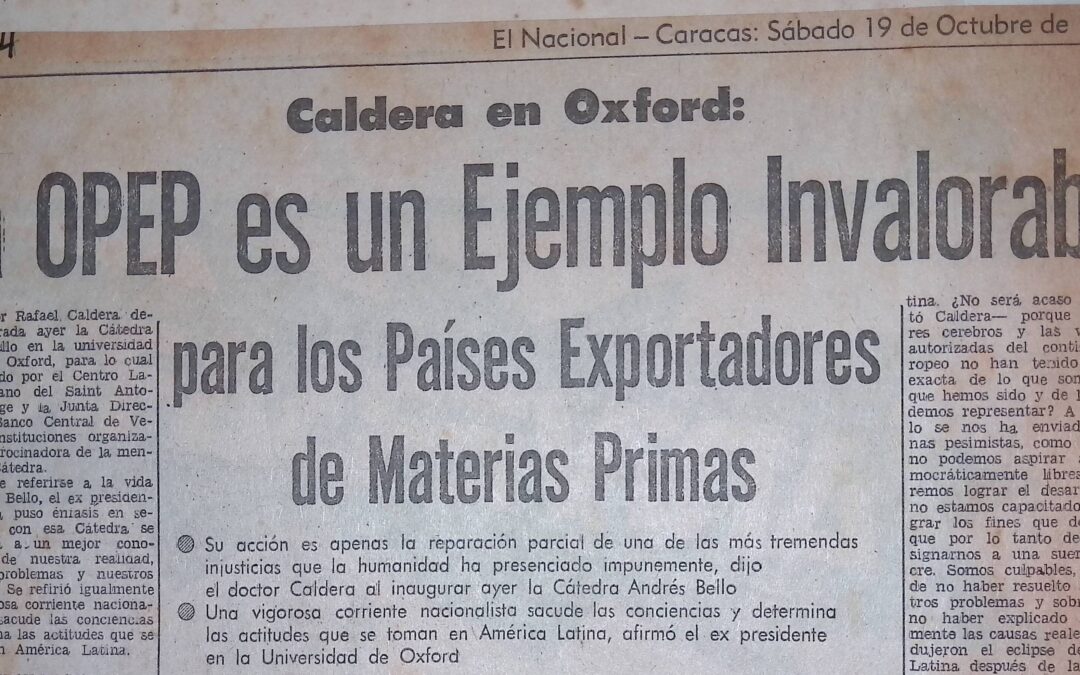 1974. Octubre, 19. Reportaje El Nacional Rafael Caldera en Oxford