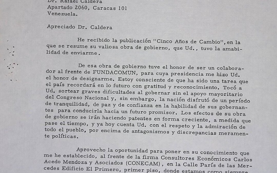 1975. Junio, 16. Carta de Carlos Acedo Mendoza