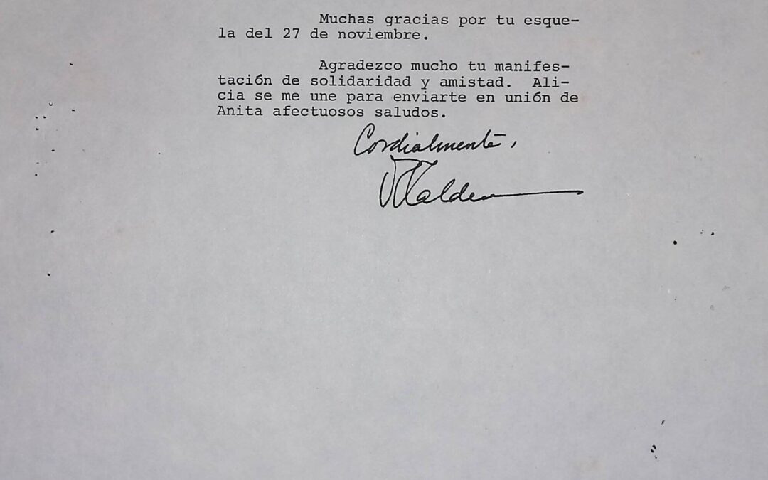 1987. Diciembre, 7. Carta de Rafael Caldera a Guillermo Acedo Mendoza