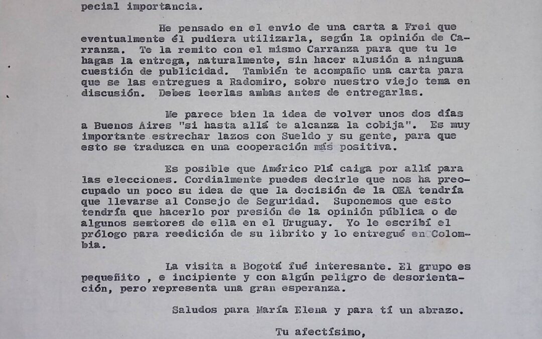 1964. Agosto, 27. Carta de Rafael Caldera a Enrique Acevedo Berti