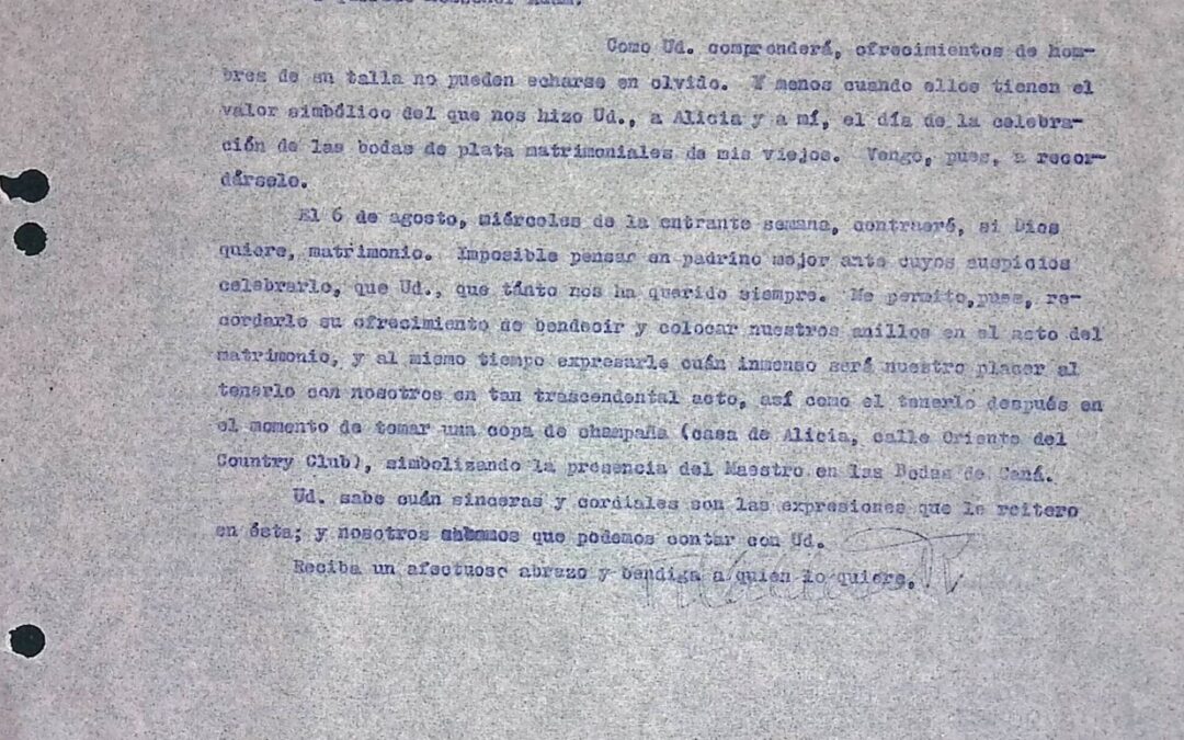 1941. Julio, 28. Carta de Rafael Caldera a Monseñor Gregorio Adam