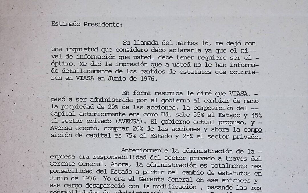 1978. Mayo, 23. Carta de Francisco G. Aguerrevere