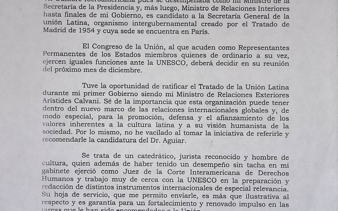 2000. Septiembre, 22. Carta de recomendación a Asdrúbal Aguiar