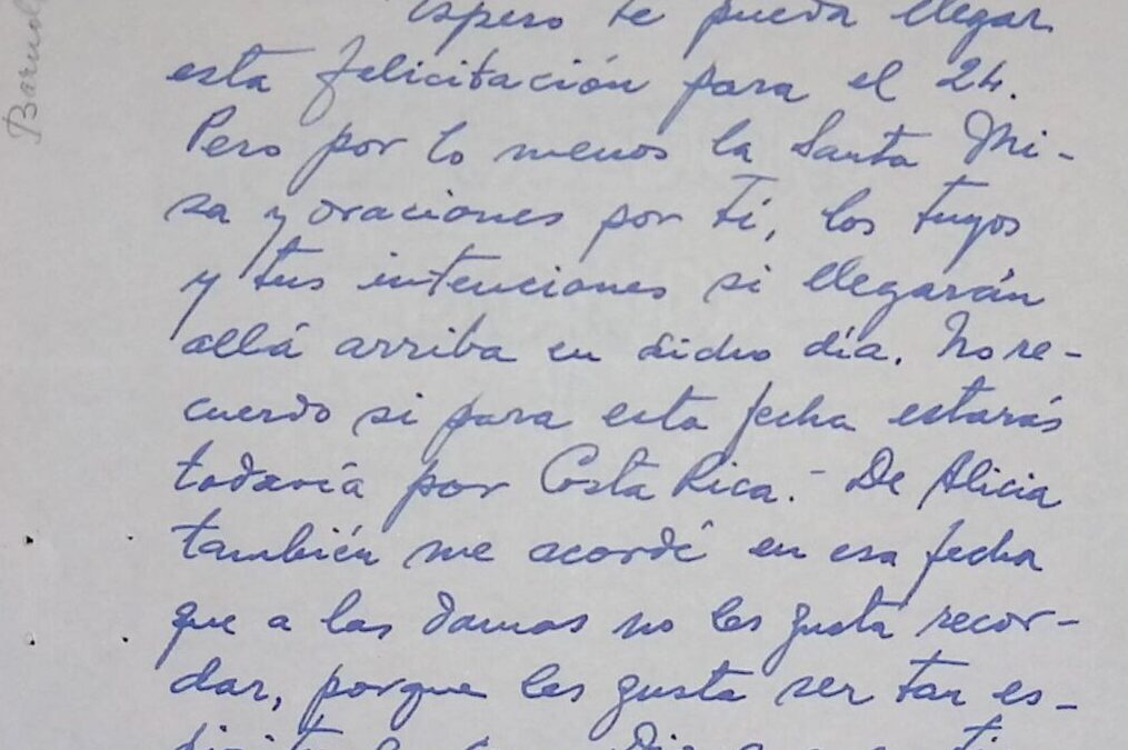Barnola, Pedro Pablo – 1962. Octubre, 21. Carta desde Roma anticipándose al día de San Rafael y narrando a RC sus experiencias en la ciudad